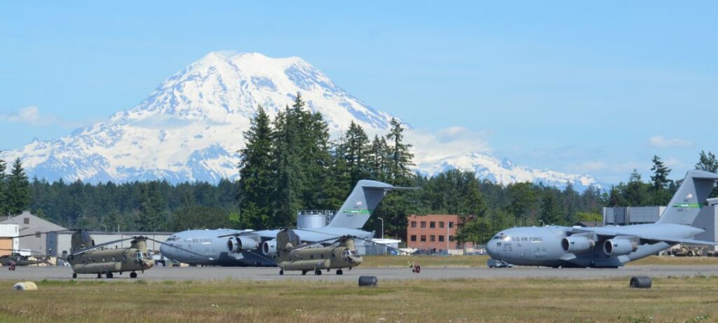 JBLM with mountain background